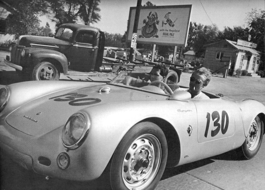 James Dean in his Porsche
