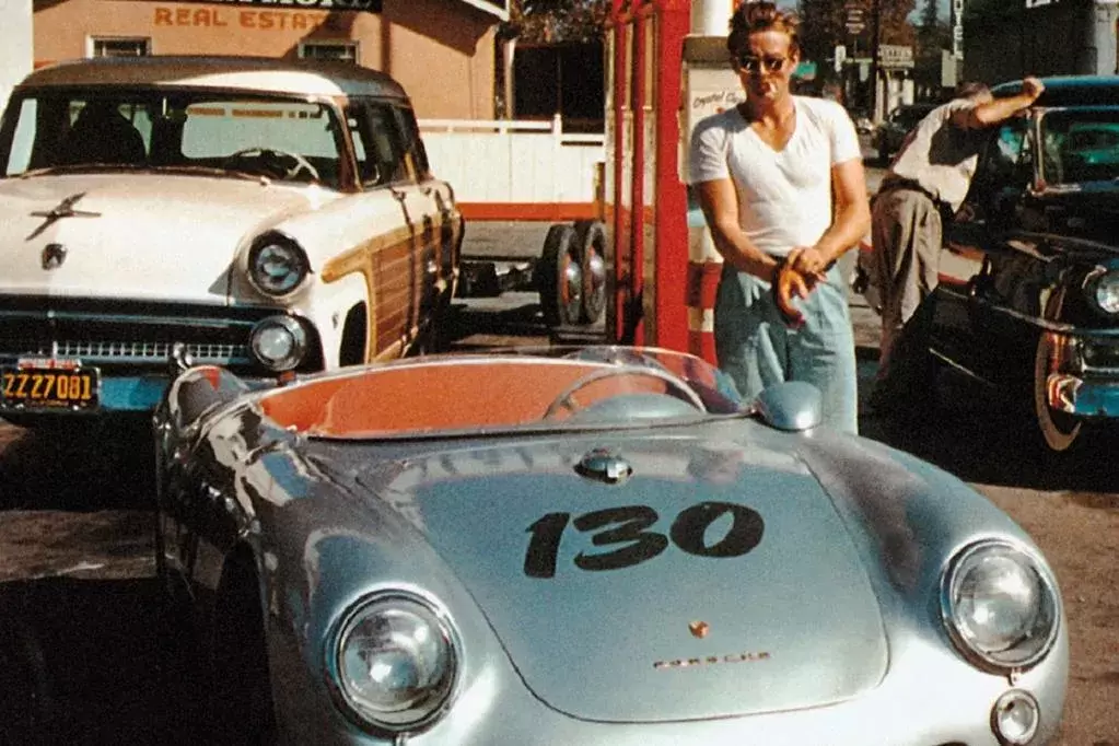 James Dean with Porsche, Sept. 30, 1955.